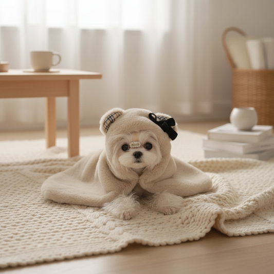 Cozy lifestyle with hooded cloak